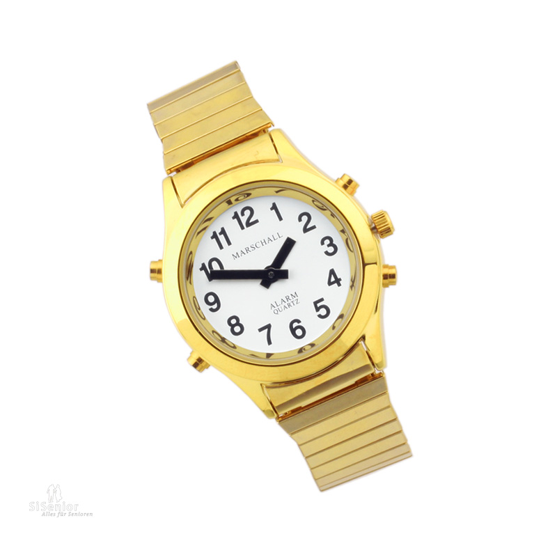 Sprechende Funk-Armbanduhr weiß Damen / Herren Sprachausgabe - Senior,  119,95 €